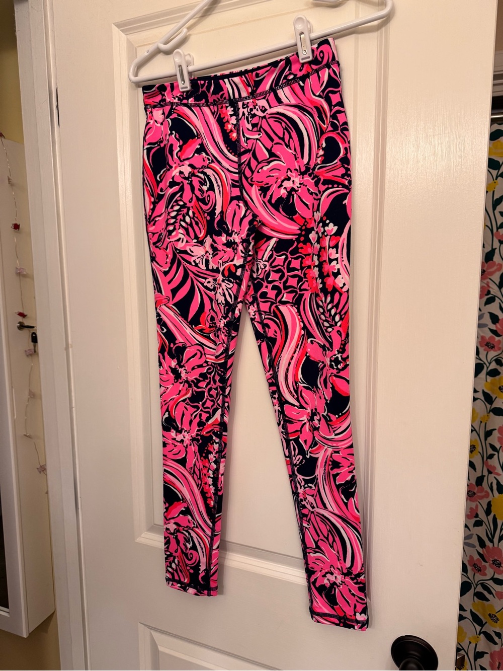 Lilly Pulitzer Girls Pink and Black Leggings